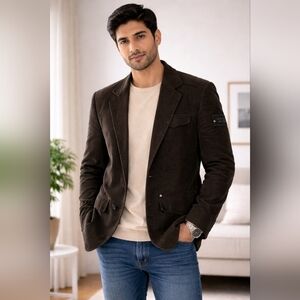 Provogue Corduroy Blazer Jacket Brown | Men’s Large | Casual Smart Coat